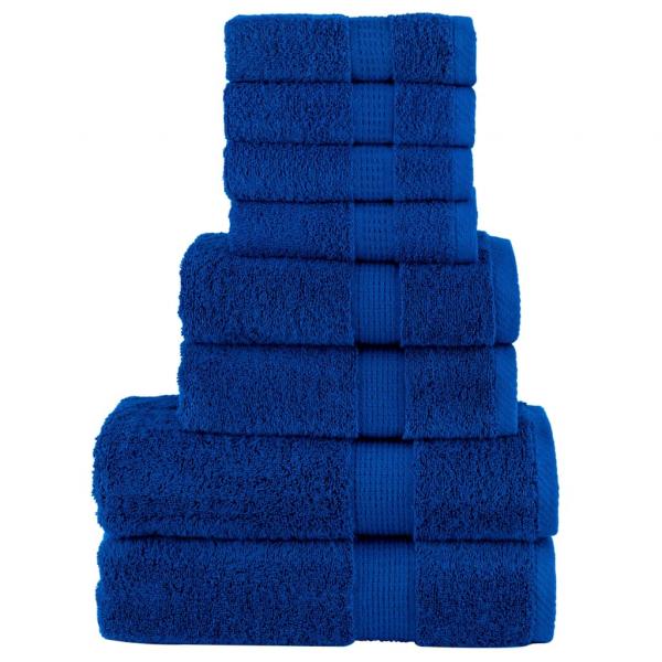 ARDEBO.de - 8 tlg. Premium-Handtuch-Set SOLUND Blau 600 g/m²