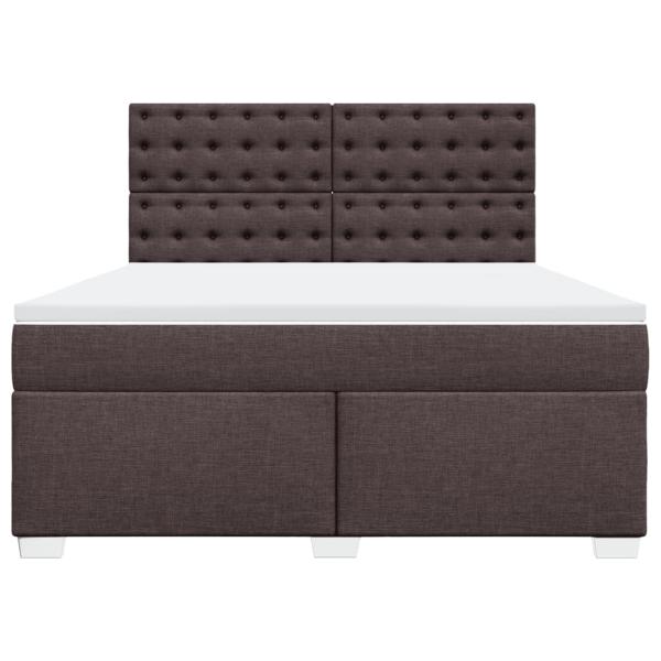 Boxspringbett mit Matratze Dunkelbraun 180x200 cm Stoff