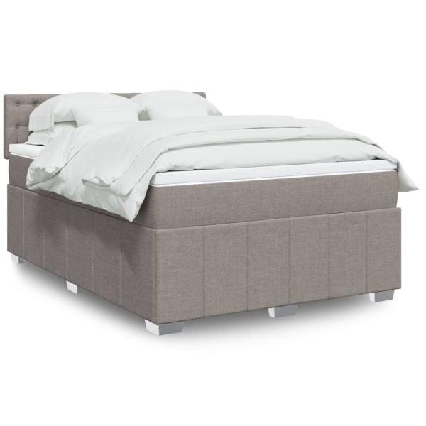 ARDEBO.de - Boxspringbett mit Matratze Taupe 160x200 cm Stoff