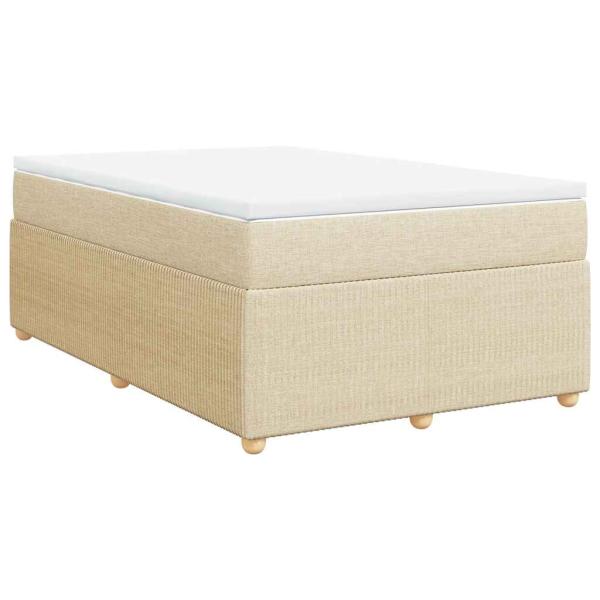 Boxspringbett mit Matratze Creme 120x190 cm Stoff