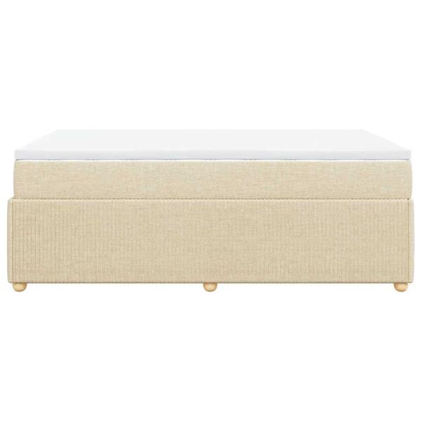 Boxspringbett mit Matratze Creme 120x190 cm Stoff