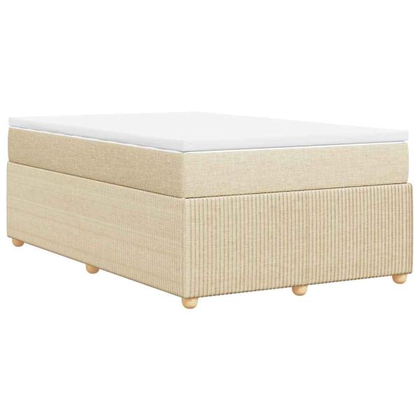 Boxspringbett mit Matratze Creme 120x190 cm Stoff