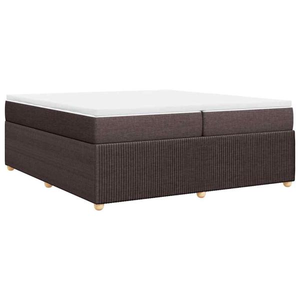 Boxspringbett mit Matratze Dunkelbraun 200x200 cm Stoff