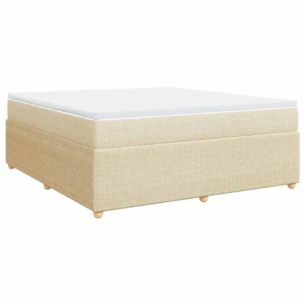 ARDEBO.de - Boxspringbett mit Matratze Creme 180x200 cm Stoff