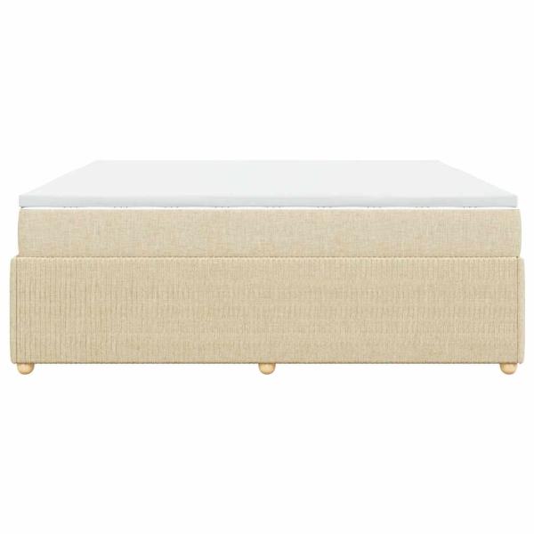 Boxspringbett mit Matratze Creme 180x200 cm Stoff