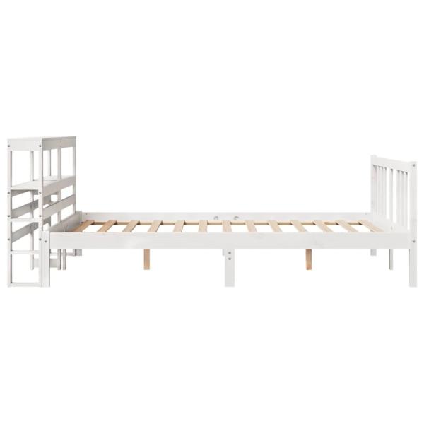 Bettgestell mit Kopfteil ohne Matratze Weiß 140x200 cm