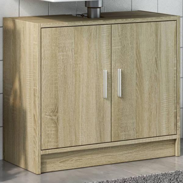 ARDEBO.de - Waschbeckenunterschrank Sonoma-Eiche 63x29x55 cm Holzwerkstoff