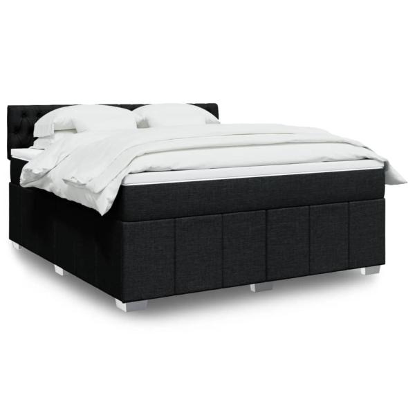 ARDEBO.de - Boxspringbett mit Matratze Schwarz 180x200 cm Stoff