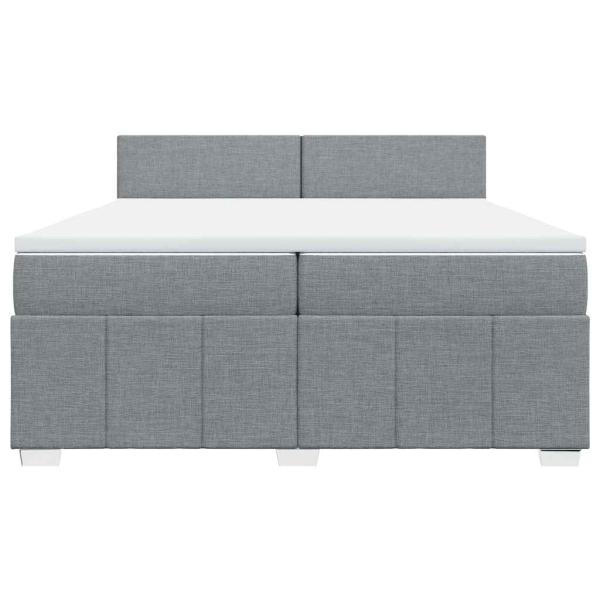 Boxspringbett mit Matratze Hellgrau 200x200 cm Stoff