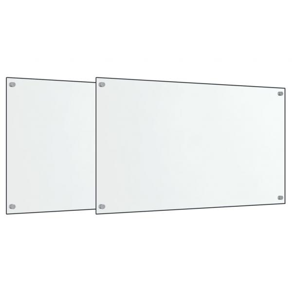 Küchenrückwände 2 Stk. Transparent 70x50 cm Hartglas