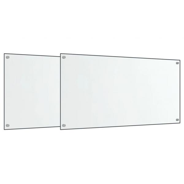 Küchenrückwände 2 Stk. Transparent 80x40 cm Hartglas