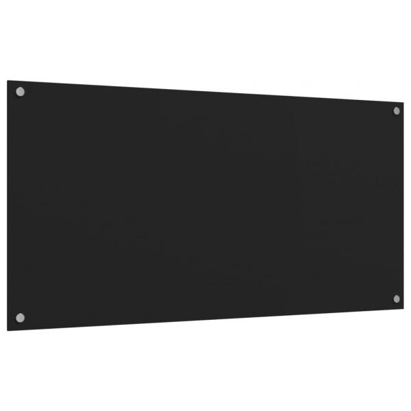 Küchenrückwände 2 Stk. Schwarz 80x60 cm Hartglas