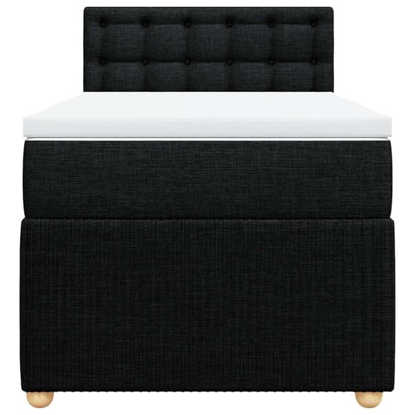 Boxspringbett mit Matratze Schwarz 100x200 cm Stoff
