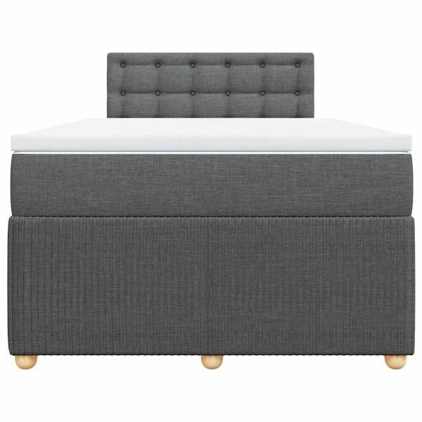 Boxspringbett mit Matratze Dunkelgrau 120x200 cm Stoff