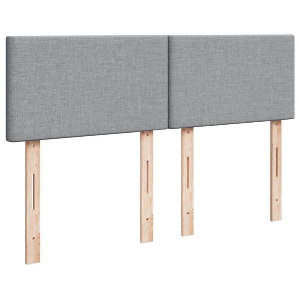 Boxspringbett mit Matratze Hellgrau 140x190 cm Stoff