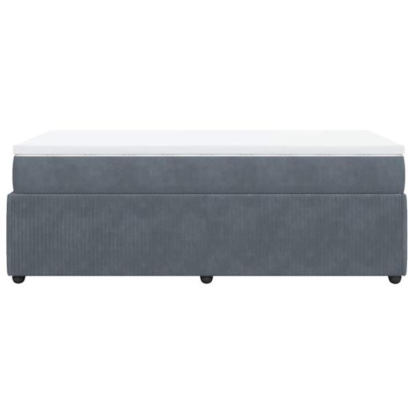 Boxspringbett mit Matratze Dunkelgrau 80x200 cm Samt