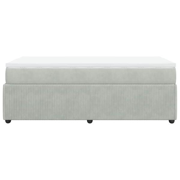 Boxspringbett mit Matratze Hellgrau 100x200 cm Samt