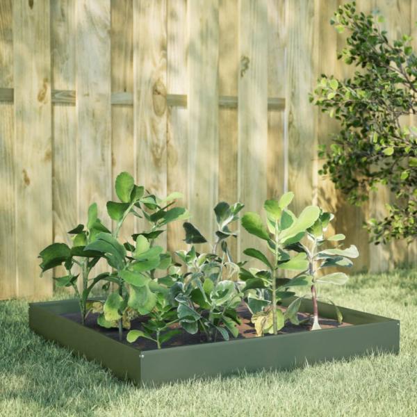 ARDEBO.de - Hochbeet Olivgrün 100x100x26 cm Stahl