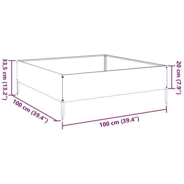 Hochbeet 100x100x33,5 cm Verzinkter Stahl