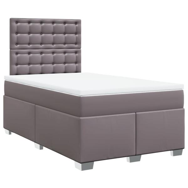 Boxspringbett mit Matratze Grau 120x200 cm Kunstleder