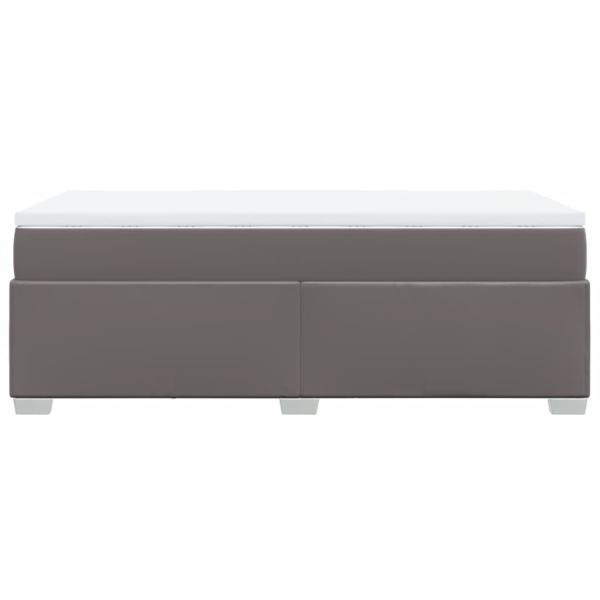 Boxspringbett mit Matratze Grau 90x190 cm Kunstleder
