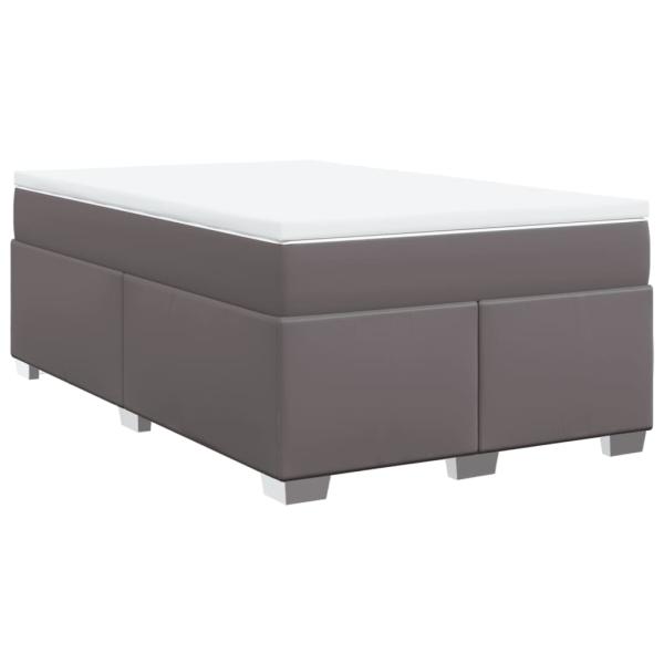 Boxspringbett mit Matratze Grau 120x190 cm Kunstleder