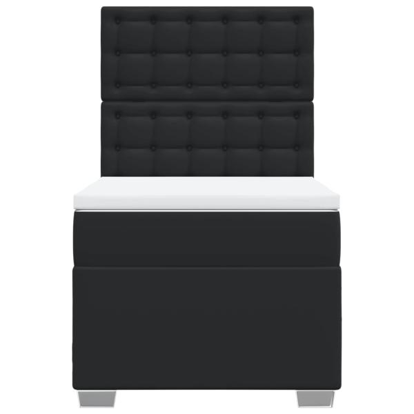 Boxspringbett mit Matratze Schwarz 90x190 cm Kunstleder