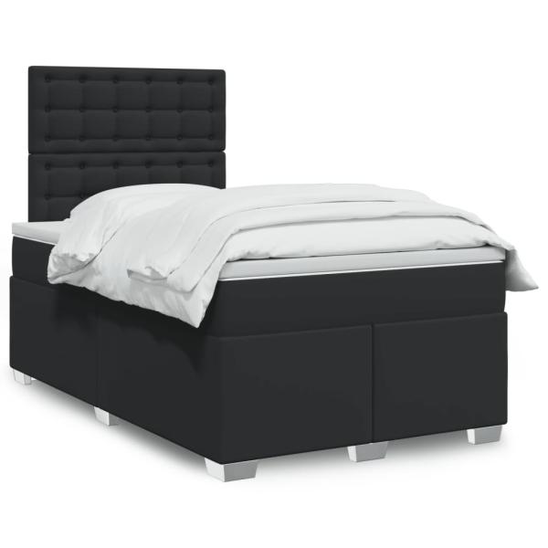 ARDEBO.de - Boxspringbett mit Matratze Schwarz 120x200 cm Kunstleder