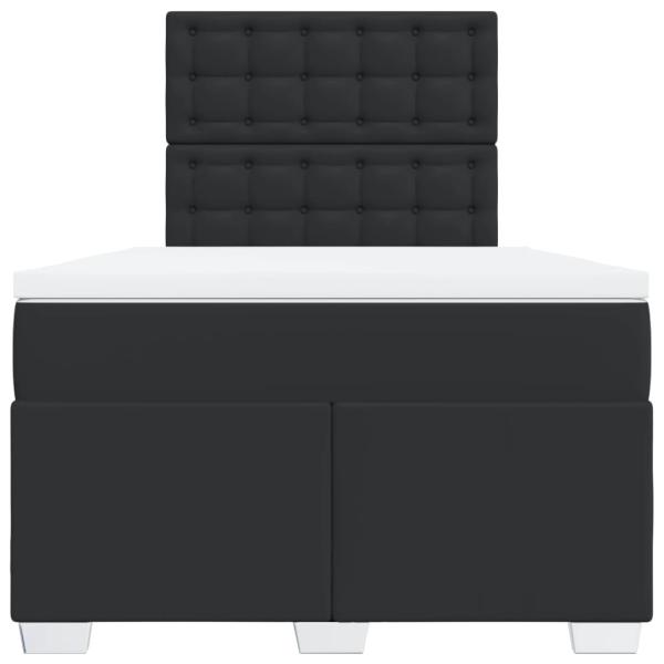 Boxspringbett mit Matratze Schwarz 120x200 cm Kunstleder