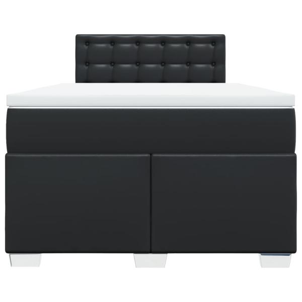 Boxspringbett mit Matratze Schwarz 120x190 cm Kunstleder