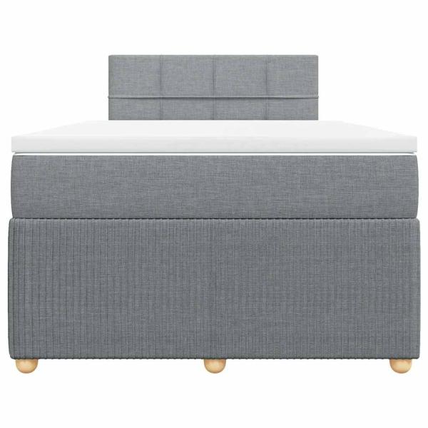 Boxspringbett mit Matratze Hellgrau 120x190 cm Stoff