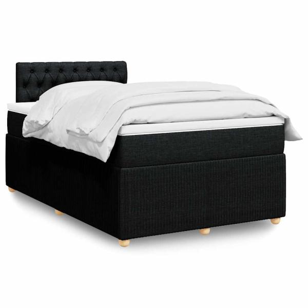 ARDEBO.de - Boxspringbett mit Matratze Schwarz 120x190 cm Stoff