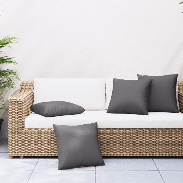 ARDEBO.de - Sofakissen 4 Stk. Anthrazit 40x40 cm Stoff