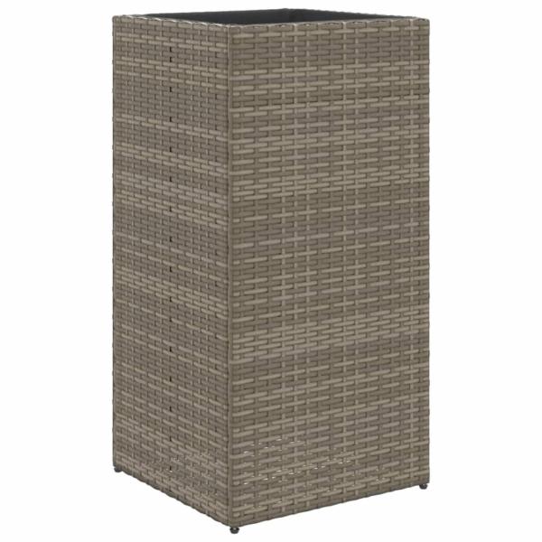 Pflanzkübel 2 Stk. Grau 40x40x80 cm Poly Rattan