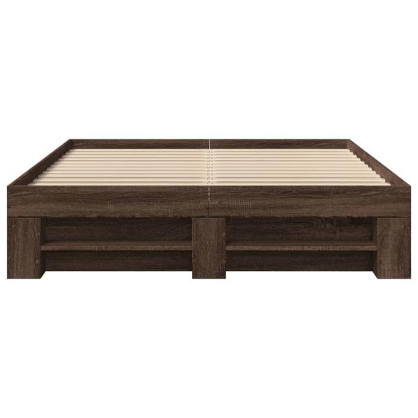 Bettgestell ohne Matratze Braun Eiche 140x190 cm Holzwerkstoff