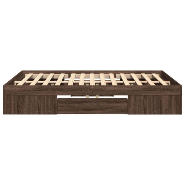 Bettgestell ohne Matratze Braun Eiche 140x190 cm Holzwerkstoff