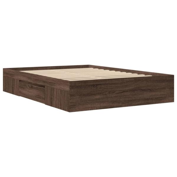 Bettgestell ohne Matratze Braun Eiche 140x190 cm Holzwerkstoff