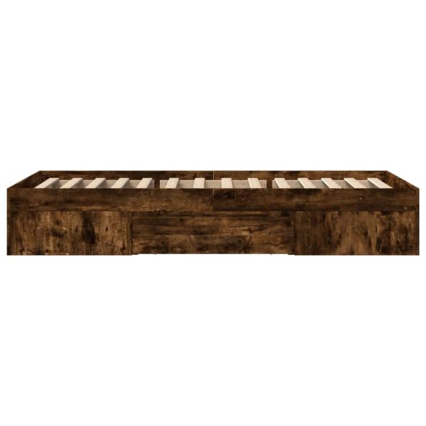 Bettgestell ohne Matratze Räuchereiche 90x190 cm Holzwerkstoff
