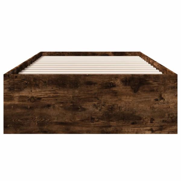 Bettgestell ohne Matratze Räuchereiche 90x190 cm Holzwerkstoff