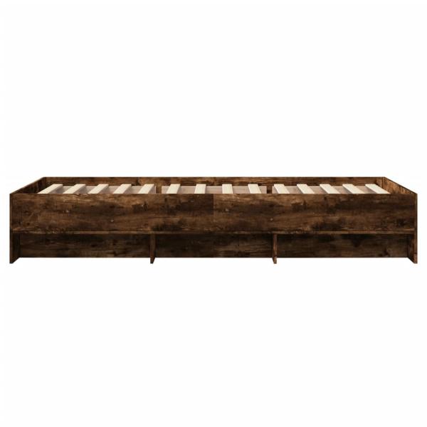 Bettgestell ohne Matratze Räuchereiche 90x190 cm Holzwerkstoff