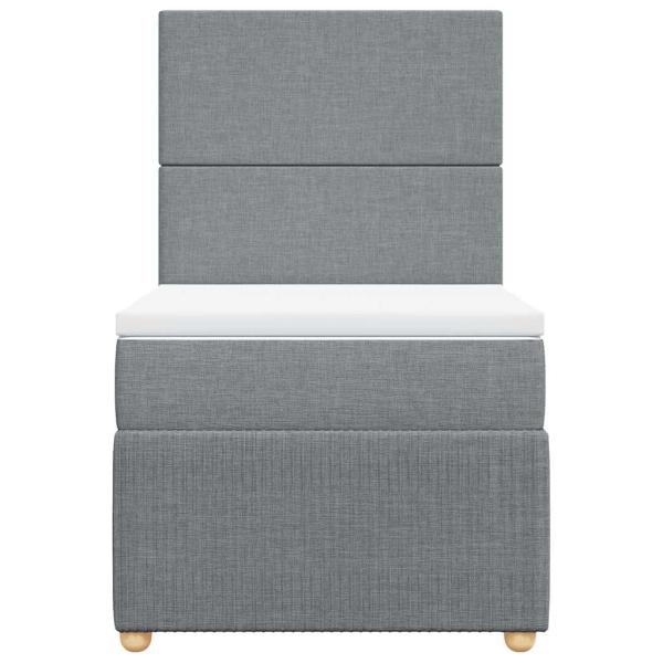 Boxspringbett mit Matratze Hellgrau 80x200 cm Stoff