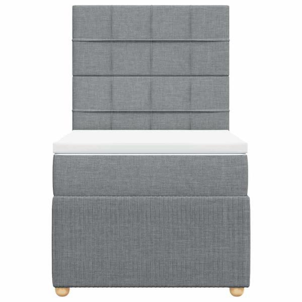 Boxspringbett mit Matratze Hellgrau 80x200 cm Stoff