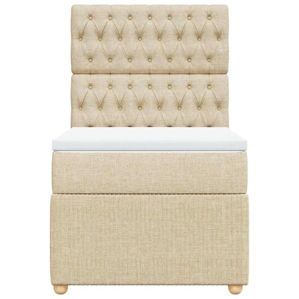 Boxspringbett mit Matratze Creme 90x200 cm Stoff