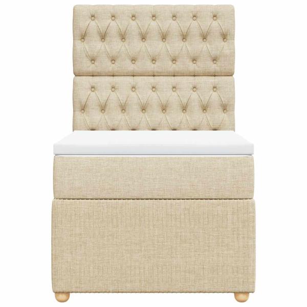 Boxspringbett mit Matratze Creme 100x200 cm Stoff