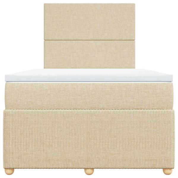 Boxspringbett mit Matratze Creme 120x190 cm Stoff