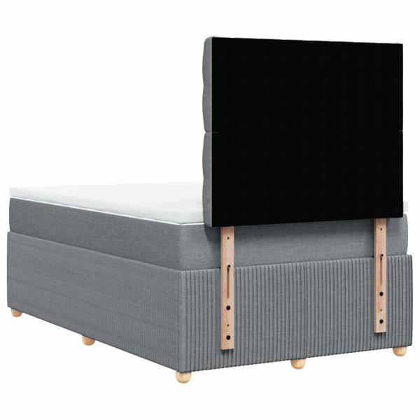 Boxspringbett mit Matratze Hellgrau 120x190 cm Stoff