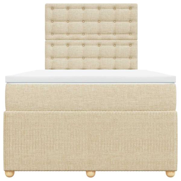 Boxspringbett mit Matratze Creme 120x190 cm Stoff