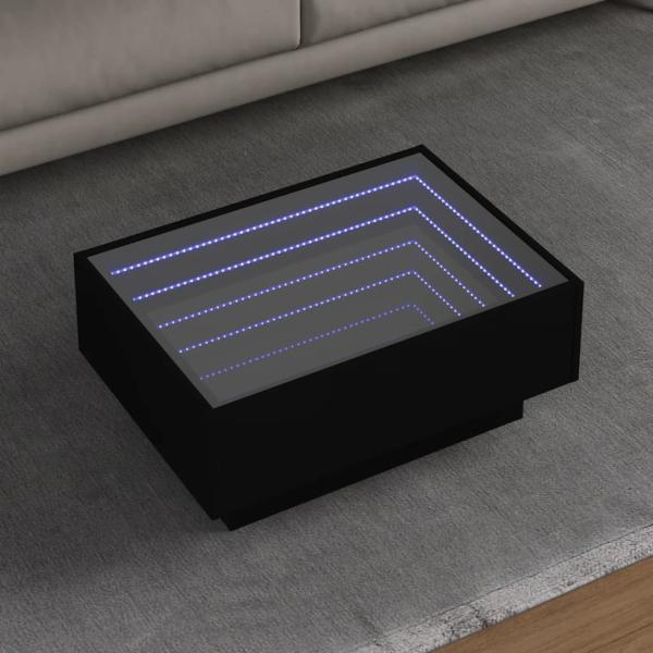 ARDEBO.de - LED-Couchtisch Schwarz 70x50x30 cm Holzwerkstoff