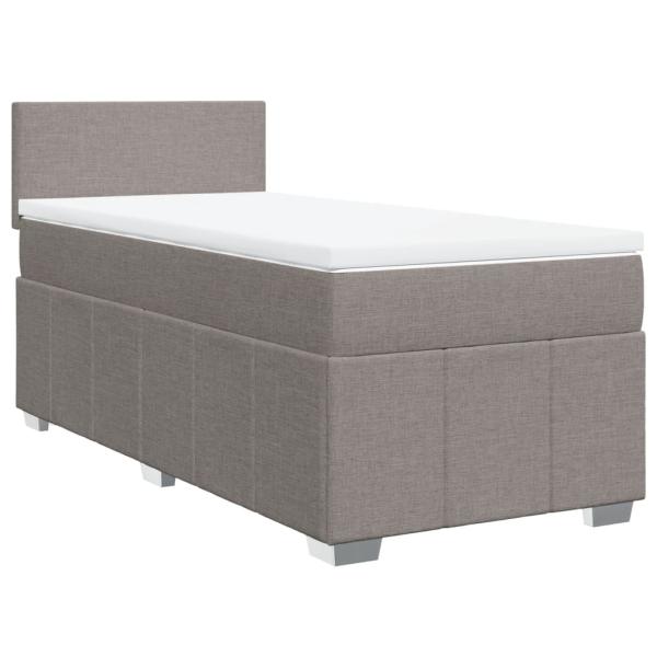 Boxspringbett mit Matratze Taupe 90x190 cm Stoff