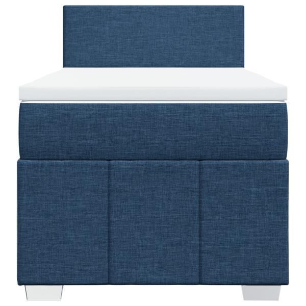 Boxspringbett mit Matratze Blau 90x190 cm Stoff